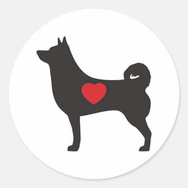 Adesivo Redondo Love Shiba Inu - Sticker (Frente)