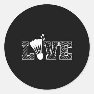 Adesivo Redondo Love Shuttle Dminton Racket