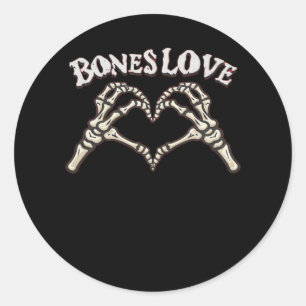 Adesivo Redondo Love Skeleton Hand Classic