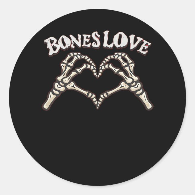 Adesivo Redondo Love Skeleton Hand Classic (Frente)
