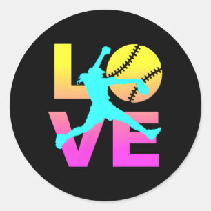 Adesivo Redondo Love Softball N