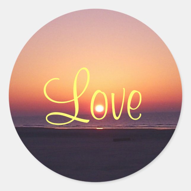 Adesivo Redondo Love Sunrise Sticker (Frente)