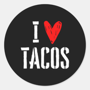 Adesivo Redondo Love Tacos Terça Cinco De Mayo Adult Kids Toddle