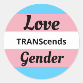 Adesivo Redondo Love TRANScends Gender - Transgender Pride