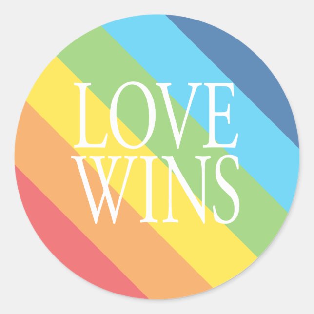 Adesivo Redondo Love Wins Sticker (Frente)