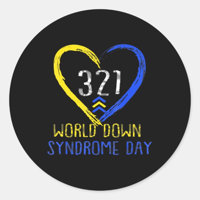 Adesivo Redondo Love World Down Syndrome Awarting Day Love (Frente)