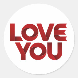 Adesivo Redondo Love You – Bold Romantic Typography