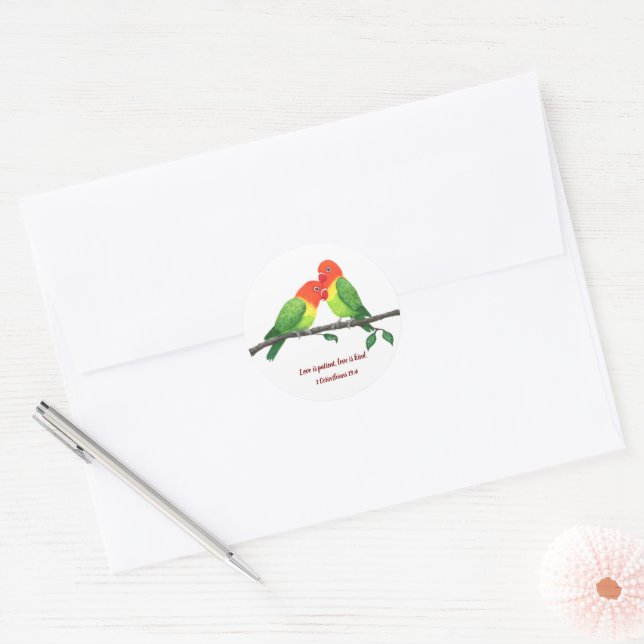 Adesivo Redondo Lovebird Round Sticker (Envelope)