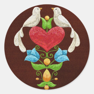Adesivo Redondo Lovebirds do brilho