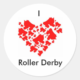 Adesivo Redondo loveDerby, I, Roller Derby