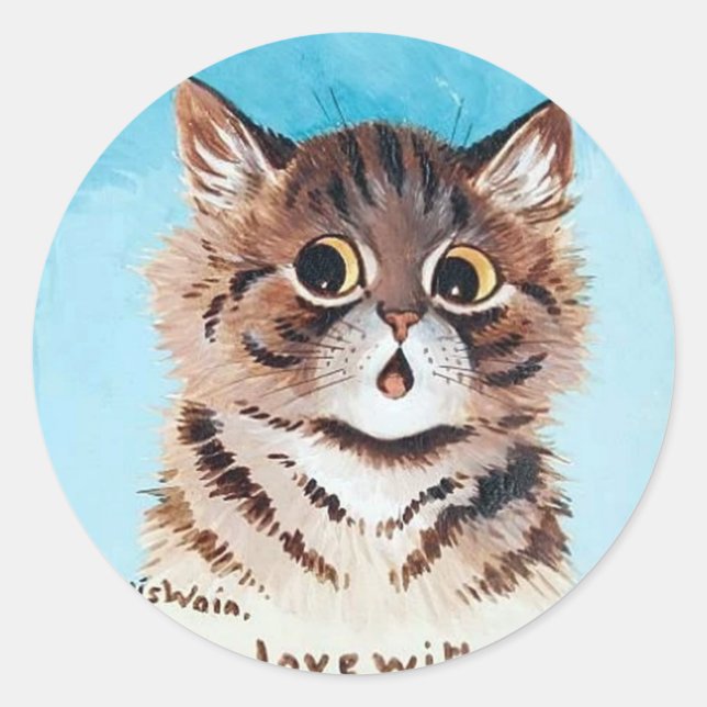 Adesivo Redondo Lovely Kitten, Louis Wain (Frente)