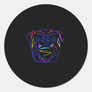 Adesivo Redondo Lover Line Draking Artsy English Bulldog