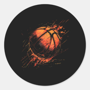 Adesivo Redondo Lover Watercolor Spl do basquetebol Trabalho de ar