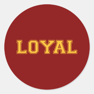 Adesivo Redondo LOYAL em Equipe Cores Maroon Vermelho e Dourado