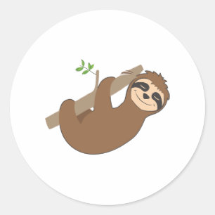 Adesivo Redondo Lpreguiça Cansada Sloth Engraçado Sloth Sloth Modo
