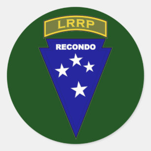Adesivo Redondo LRRP Recondo - Americal 1