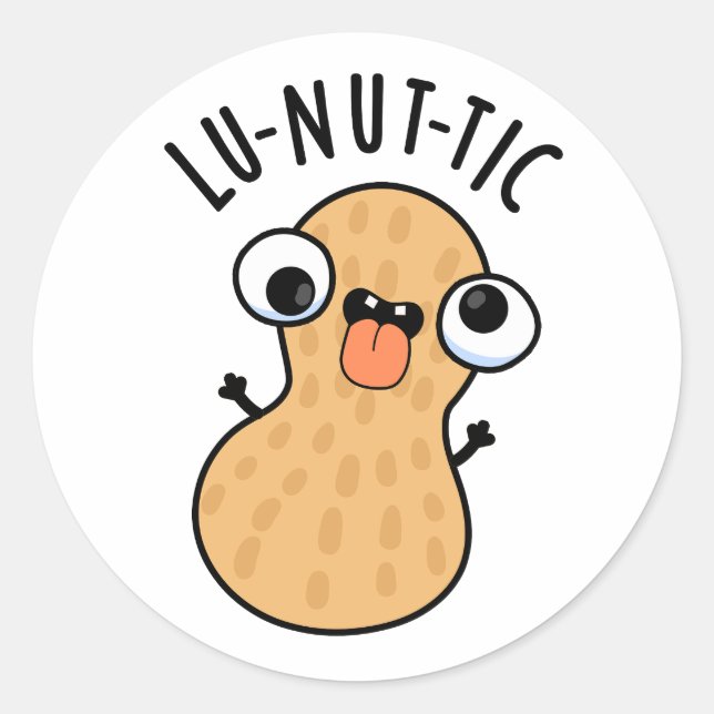 Adesivo Redondo Lu-nut Funny Peanut Puns (Frente)