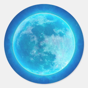 Adesivo Redondo Lua azul