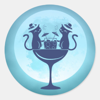 Adesivo Redondo Lua com coquetéis