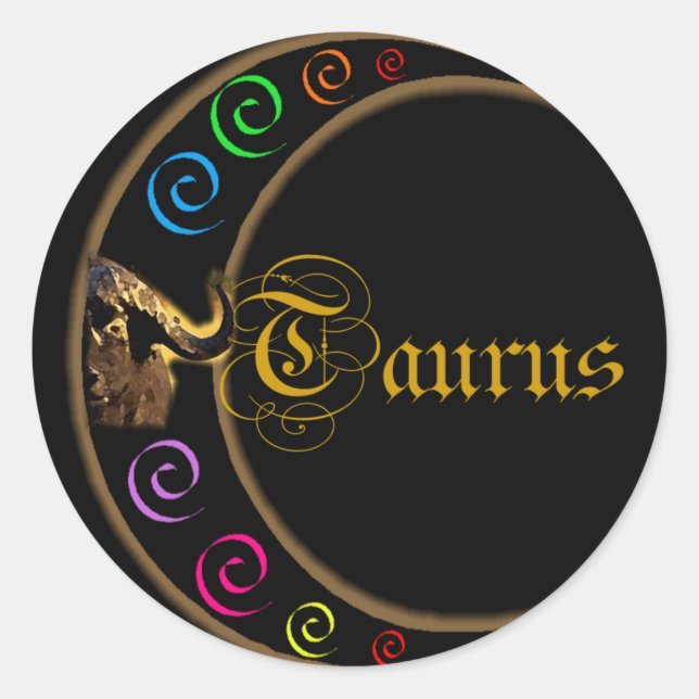 Adesivo Redondo Lua de Celestrial do Taurus (Frente)