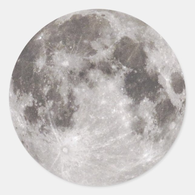 Adesivo Redondo Lua de cheio na noite (Frente)