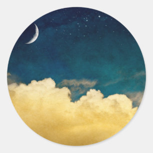 Adesivo Redondo Lua e Cloudscape