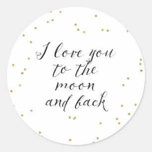 Adesivo Redondo Lua e confetes Dourados traseiros