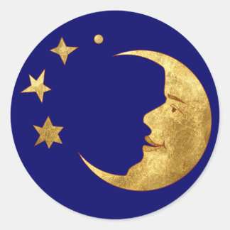 Adesivo Redondo Lua e Estrelas