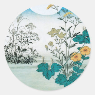 Adesivo Redondo Lua e Flores