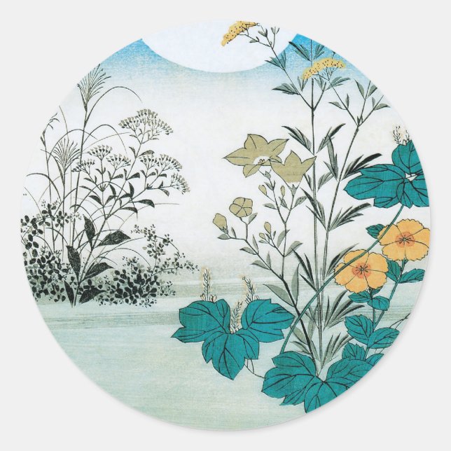 Adesivo Redondo Lua e Flores (Frente)