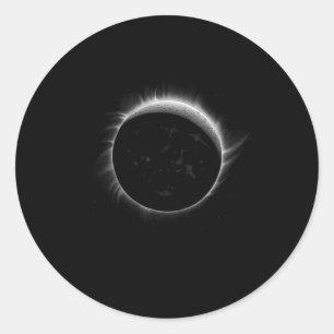 Adesivo Redondo Lua Eclipse Solar E Gráfico de Evento Legal Sol