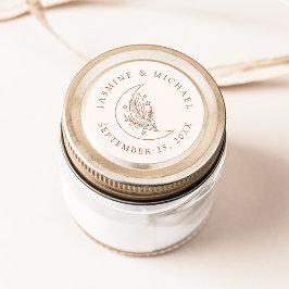 Adesivo Redondo Lua Elegante e Estrelas Terracotta - Favor do Casa