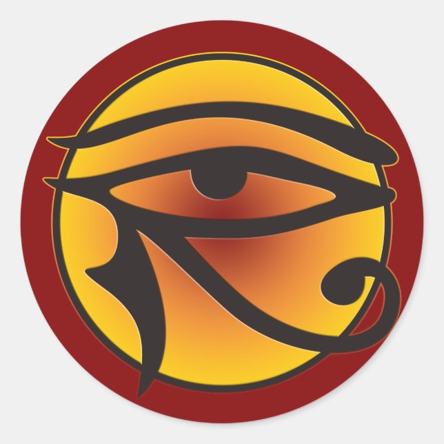 Adesivo Redondo Lua Olho De Horo | vermelho escuro (Frente)