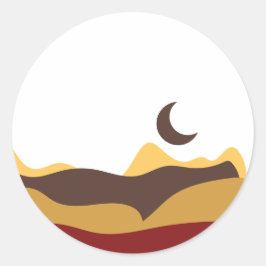 Adesivo Redondo Lua Retro Boho