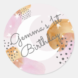 Adesivo Redondo Lua Rosa