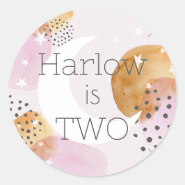 Adesivo Redondo Lua rosa dois da lua