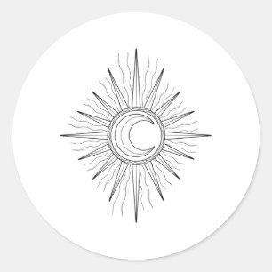 Adesivo Redondo Lua Sol