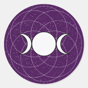 Adesivo Redondo Lua tripla da deusa