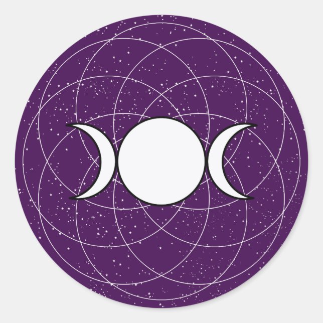 Adesivo Redondo Lua Tripla Deusa (Frente)