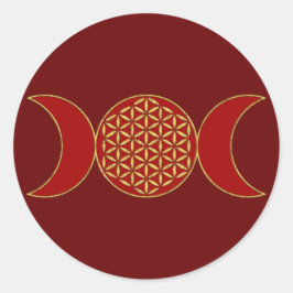 Adesivo Redondo Lua Tripla Mágica - Flor Espiritual Da Vida 1 Hood