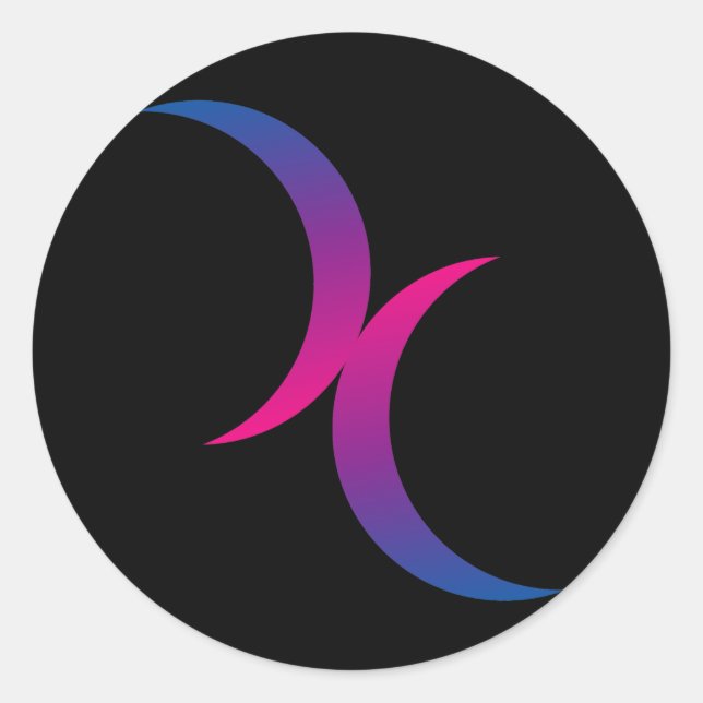 Adesivo Redondo Luas duplas bissexuais (Frente)