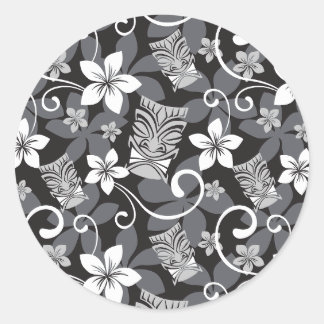 ADESIVO REDONDO LUAU TIKI PATTERN (CHARCOAL)
