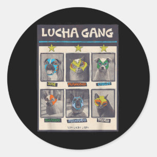 Adesivo Redondo Lucha Libre México Luta de papoila Luchador B