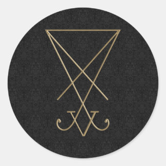 Adesivo Redondo Lucifer Alchemy Sigil Gothic Art