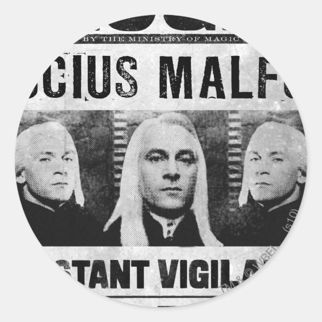Adesivo Redondo Lucius Malfoy queria Poster (Frente)