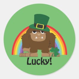 Adesivo Redondo Lucky Bigfoot Leprechaun
