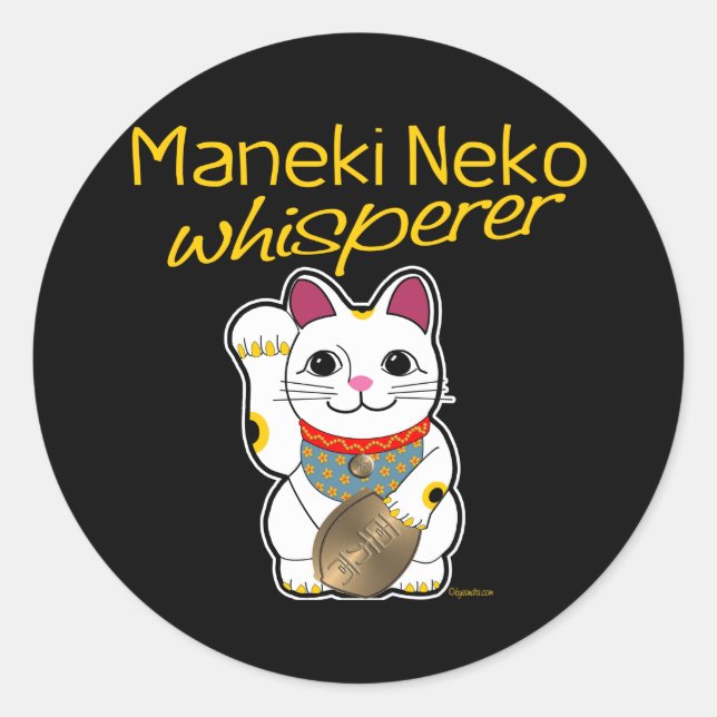 Adesivo Redondo Lucky Cat Whisperer (Frente)