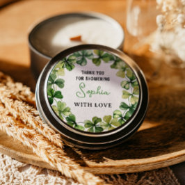 Adesivo Redondo Lucky Charm Chá de fraldas Shamrock Clover