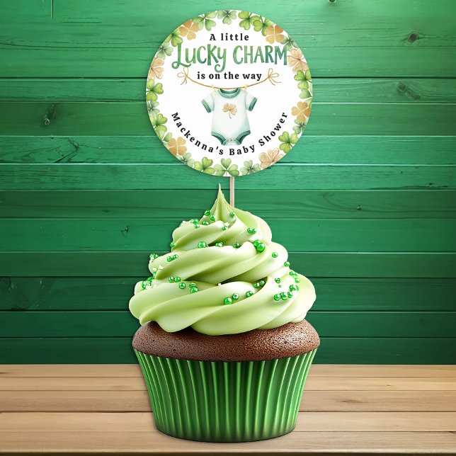 Adesivo Redondo Lucky Charm Irish Chá de fraldas Favor Sticker (Favor Sticker)