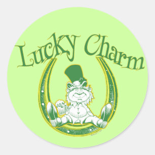 Adesivo Redondo Lucky Charm Leprechaun Sticker